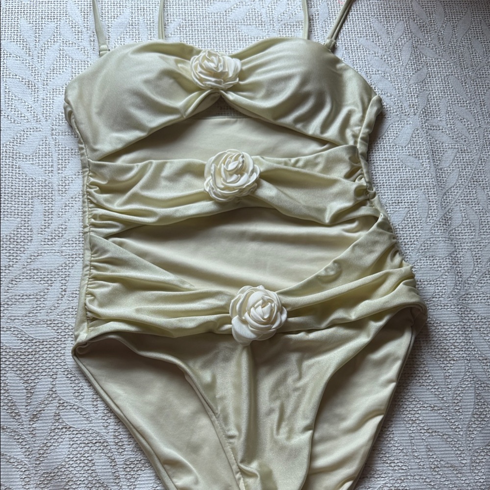 TiniBikini Cream One Piece Swimsuit